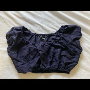 Reformation Navy Blue size 6 Linen Crop Top